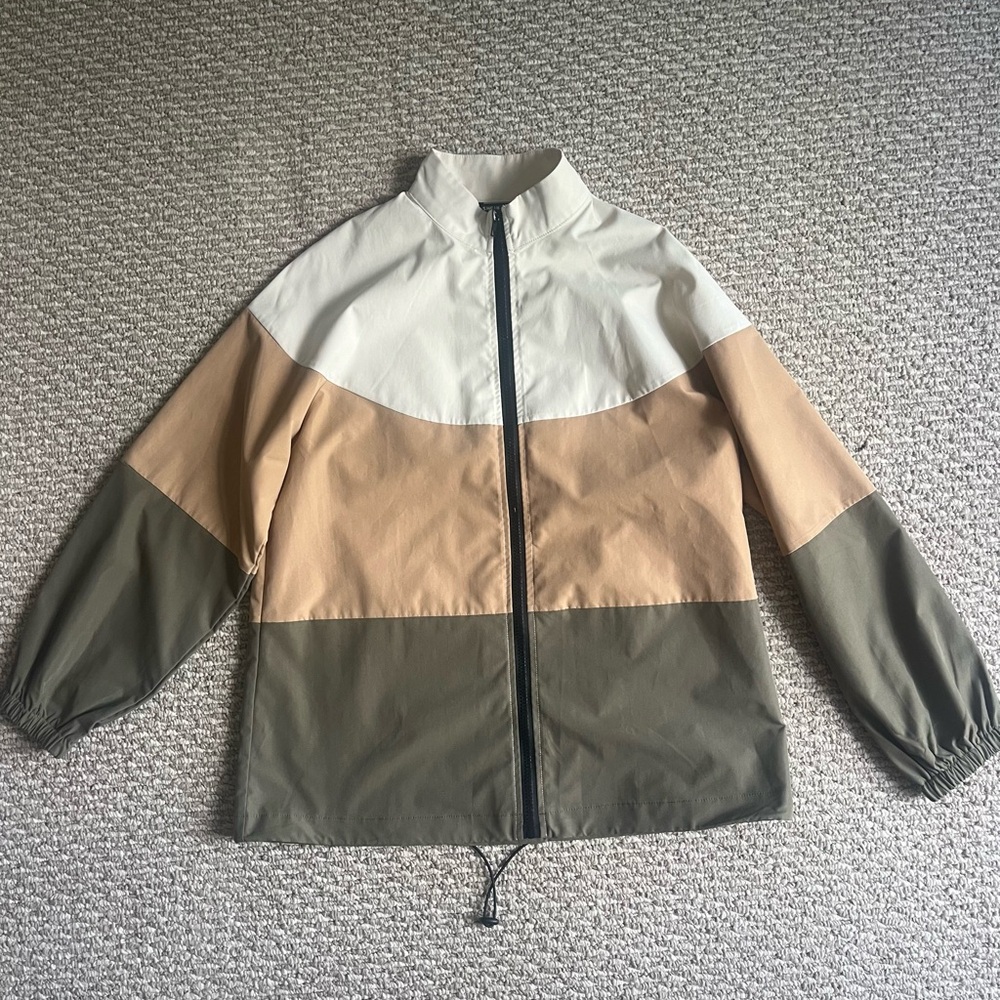 SHEIN Colorblock Jacket - Cream, Tan, Olive